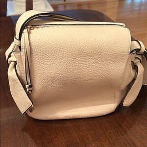 Henri Bendel Cream Textured Leather Shoulder Bag NEW